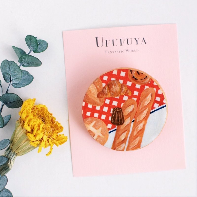 French Bread Brooch Baguette France Fantastic Brooch - 胸针 - 粘土 红色