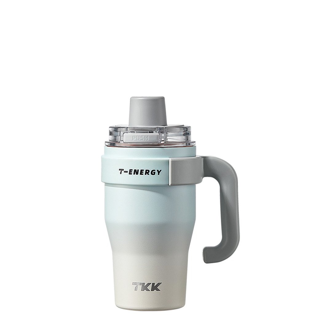【TKK】T-One 弹盖冰坝杯 316不锈钢x陶瓷喷涂 800ML-霞光蓝 - 保温瓶/保温杯 - 不锈钢 蓝色