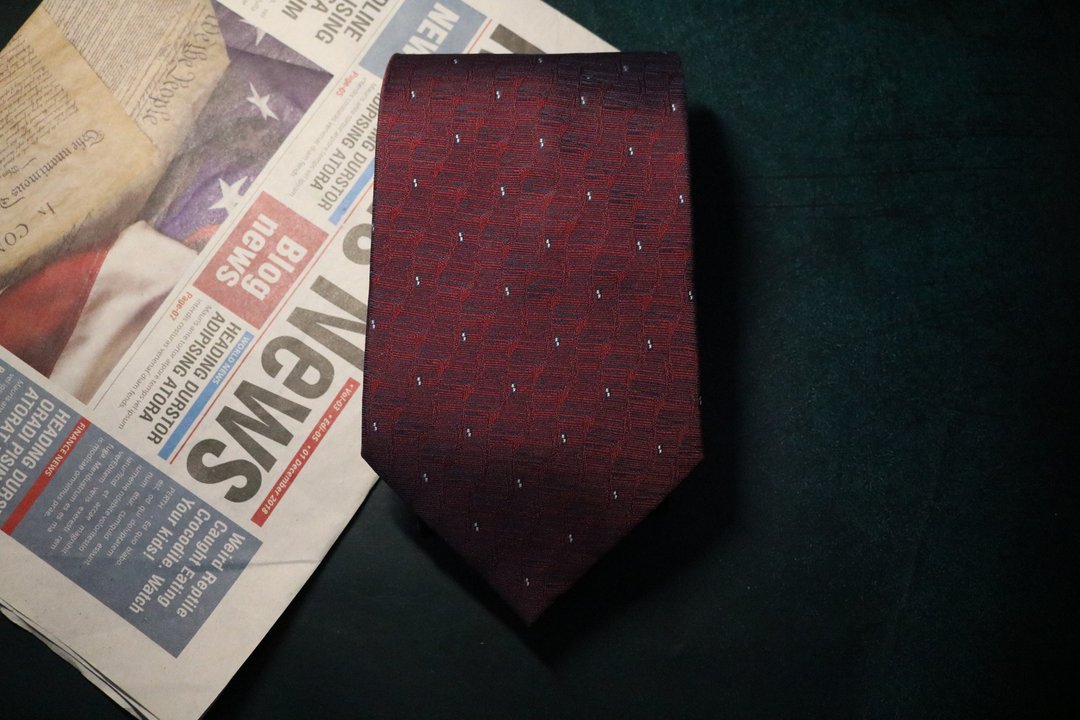 红色小花真丝领带婚礼宴会礼服necktie - 领带/领带夹 - 丝．绢 红色