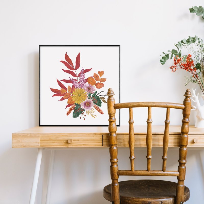 秋日雏菊 II - 秋天/家居布置/菊花/客厅/北欧/复制画 - 海报/装饰画/版画 - 棉．麻 多色