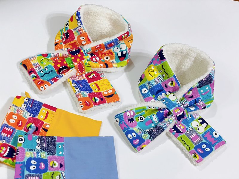 毛茸茸儿童围巾 缤纷小怪兽 秋冬保暖 圣诞礼物首选 限量商品 - 围巾/披肩 - 棉．麻 白色