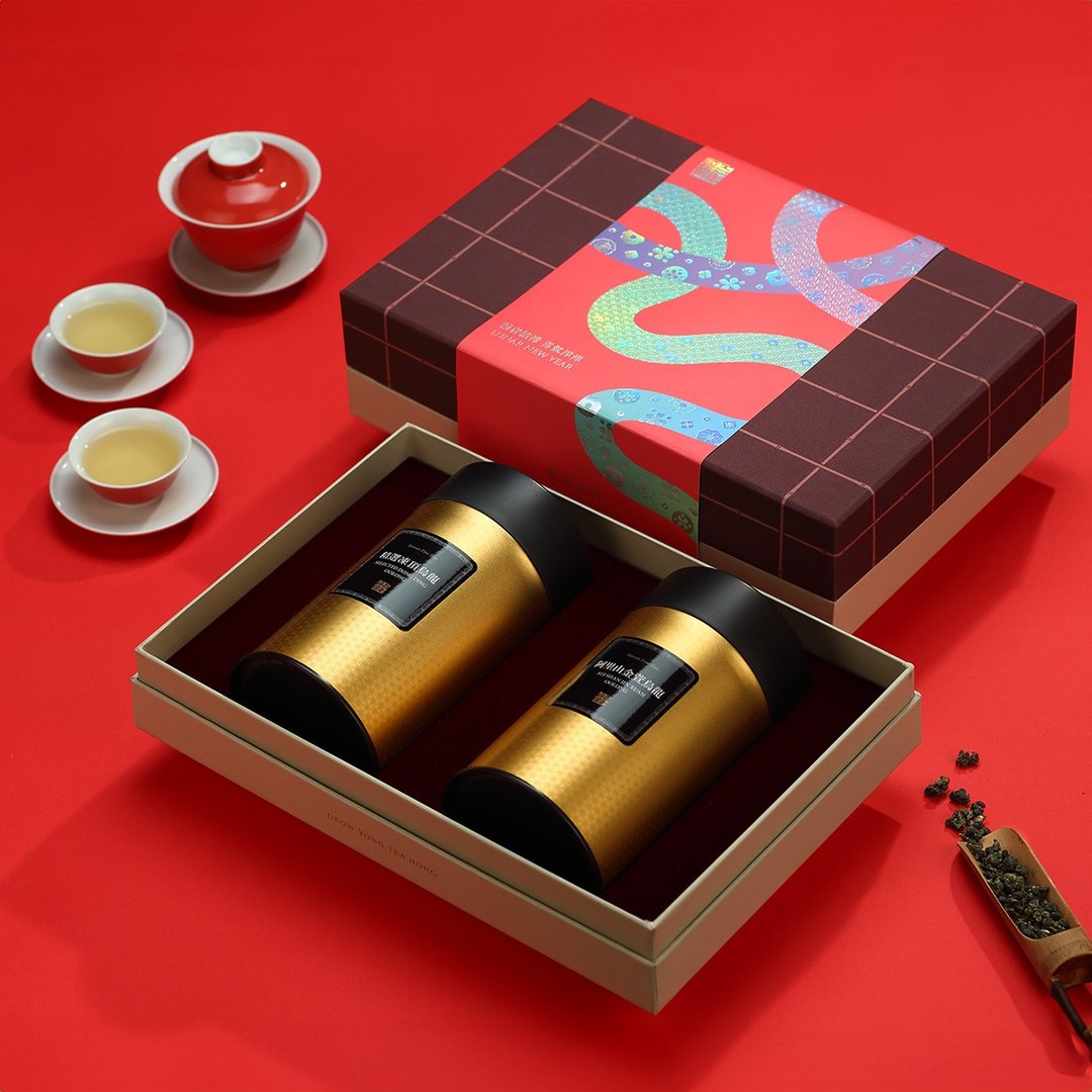 【新年礼盒推荐】峣阳茶行 | 新春结彩 双大礼盒 - 茶 - 新鲜食材 红色