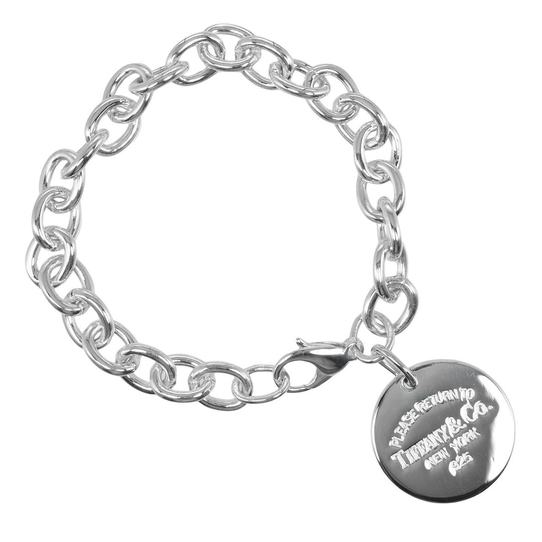【日本直送】蒂芙尼手链 Return to Tiffany 椭圆标志 银 925 约 31g TIFFANY&Co.【二手】A 级 - 手链/手环 - 银 银色