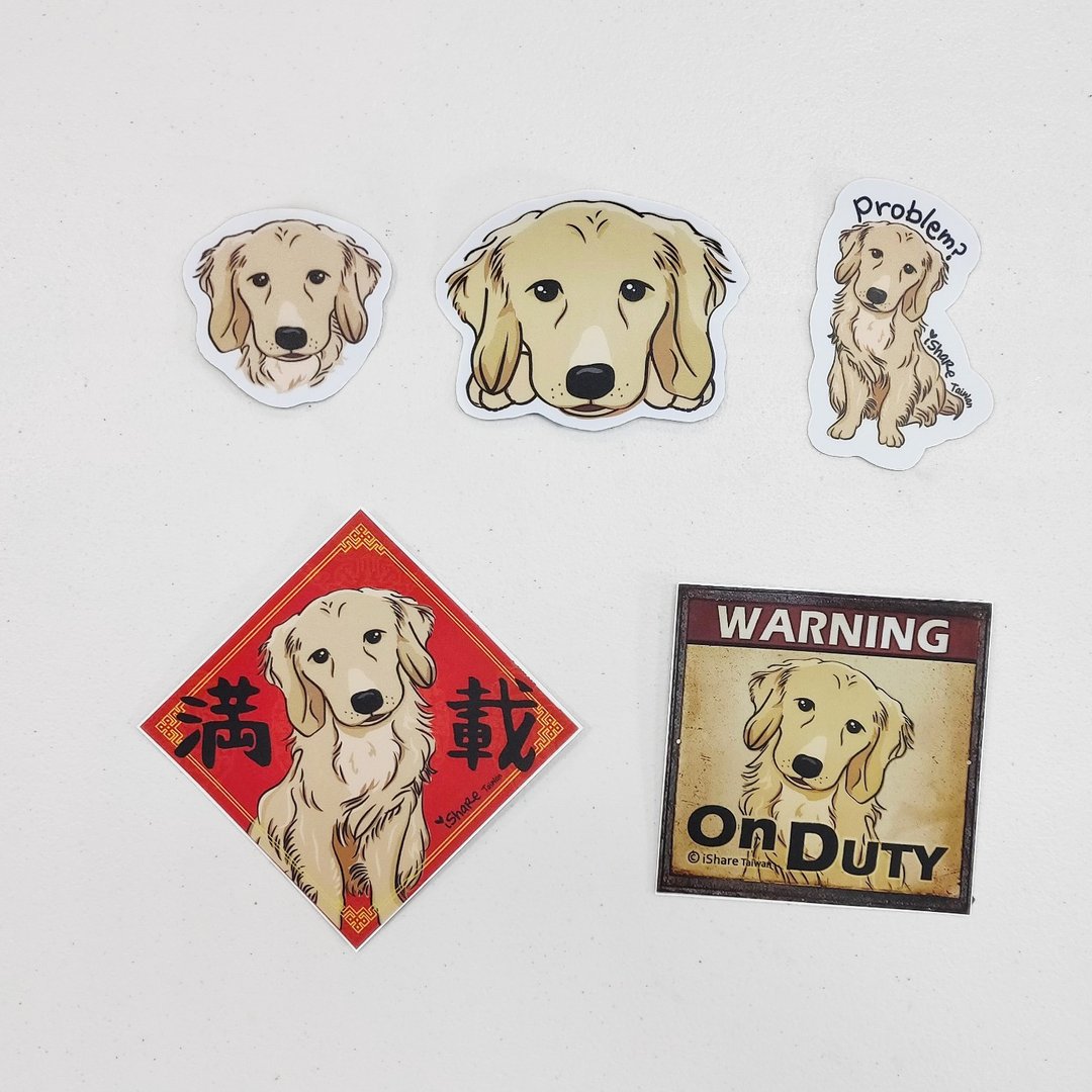 黄金猎犬 宠物防水抗晒贴纸 行李箱 滑板 冲浪板 春联 贴纸 - 其他 - 纸 多色