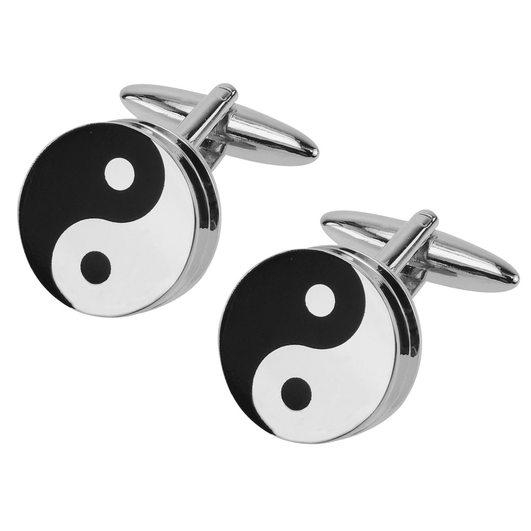 阴阳图案袖扣 - 袖扣 - 其他金属 黑色
