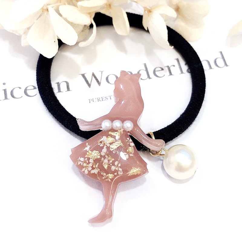 PUREST HOME 爱丽丝梦游仙境 珍珠 手作 发圈 / 爱丽丝 / 粉 - 发饰 - 其他材质 