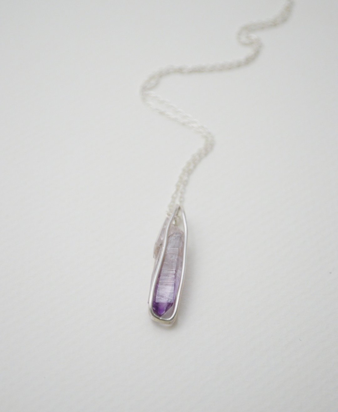 原石系列-Vera Cruz紫水晶·纯银项链·no.2 - 项链 - 纯银 紫色
