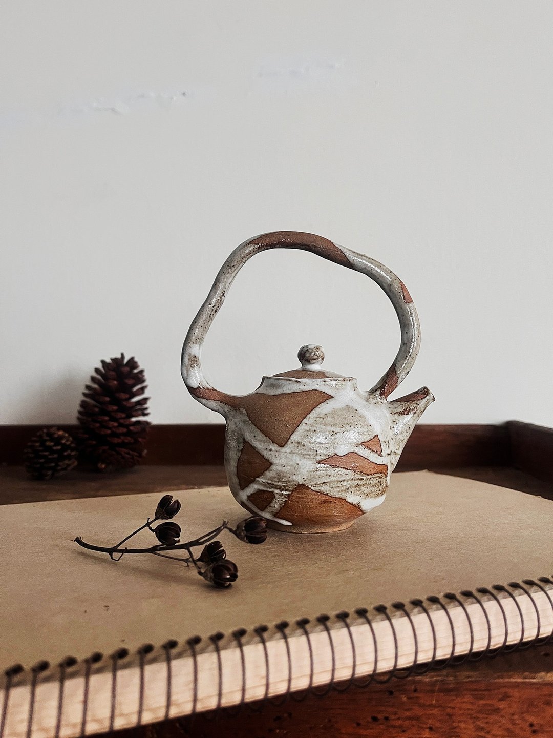 流白 提梁壶 贰一零  | 陶茶具 - 茶具/茶杯 - 陶 白色