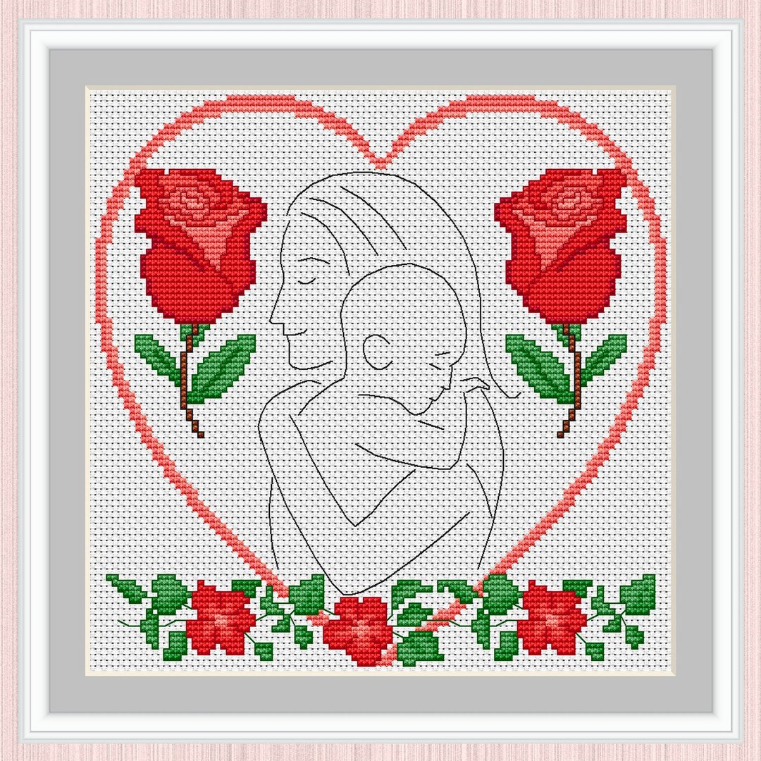 Mother's Day Cross Stitch Pattern - 手工艺教程/工具书 - 其他材质 
