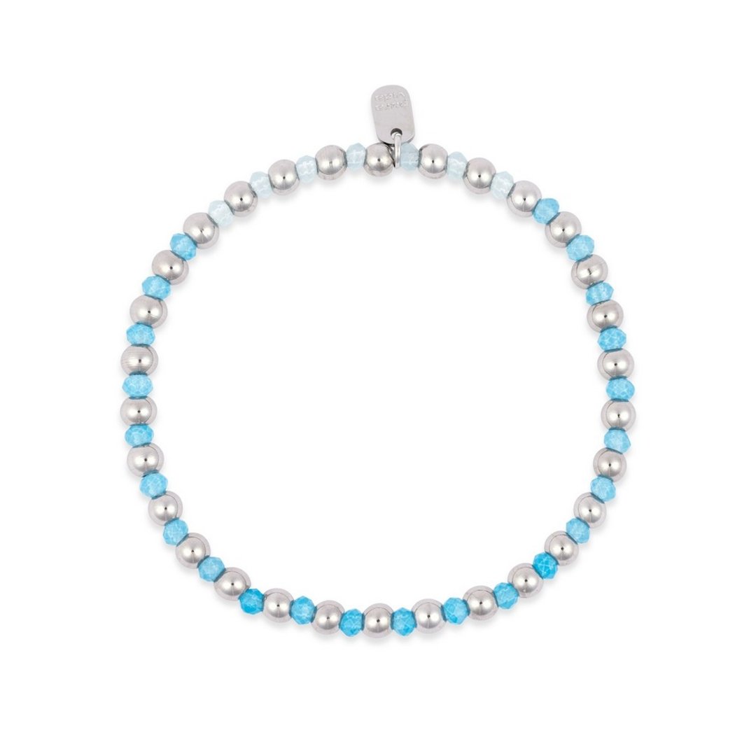Pura Vida 美国手工 BALL BEAD & STONE 沁凉夏 蓝石串珠弹性手环 - 手链/手环 - 防水材质 多色