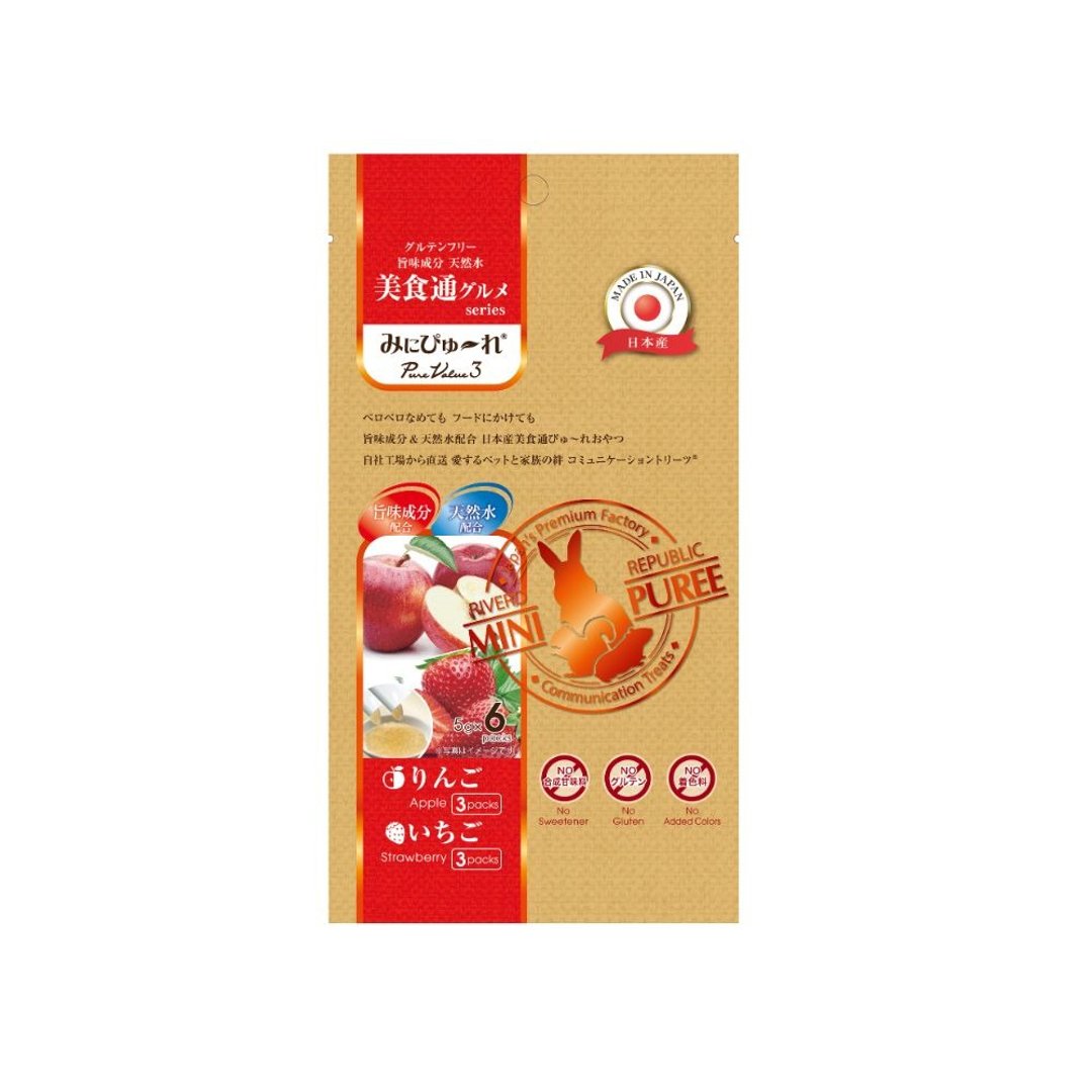 小动物 (特宠) 双口味蔬果泥 - 苹果 / 草莓 - 蔬菜鸡胸 - 5gx6 入 - 零食/点心 - 其他材质 红色