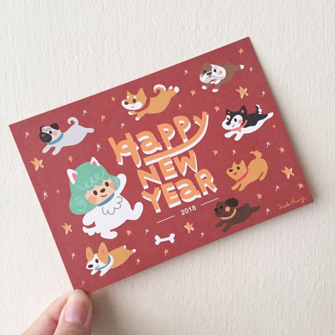 犬年限定明信片(最后七张) - 卡片/明信片 - 纸 红色