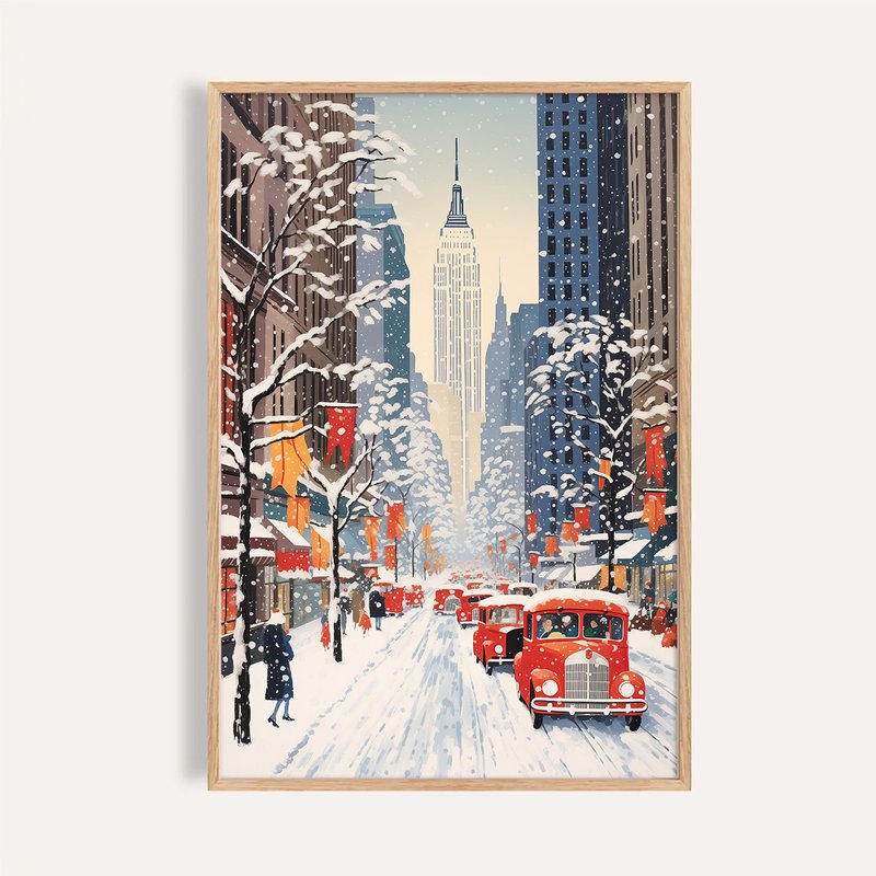 城市冬季风格 / 冬雪纽约大道 挂画 海报 无框画 - 海报/装饰画/版画 - 纸 