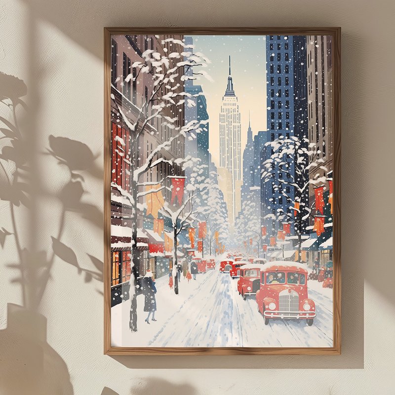 城市冬季风格 / 冬雪纽约大道 挂画 海报 无框画 - 海报/装饰画/版画 - 纸 