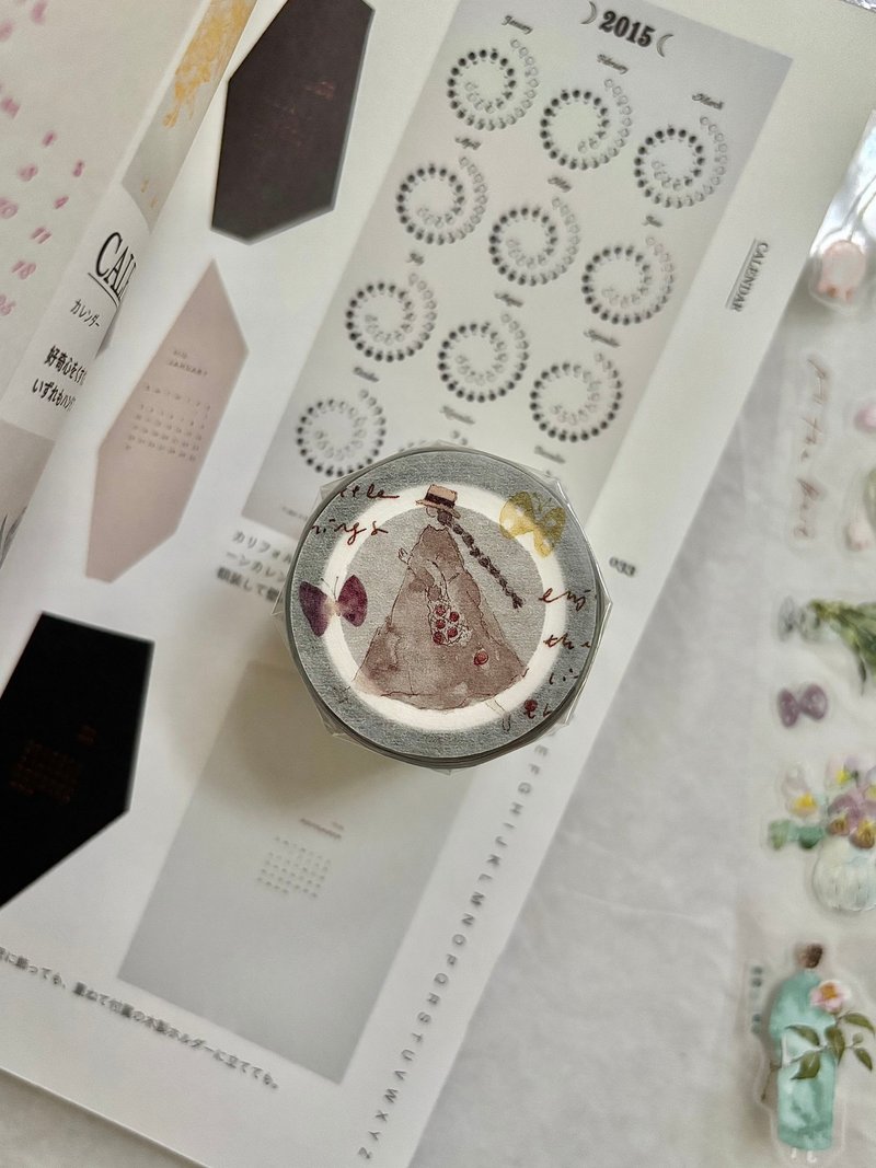 mini girl_01 / 3.5cm亮面PET胶带 (割型) - 纸胶带 - 塑料 