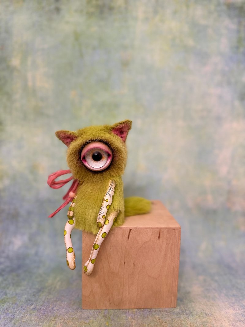 可爱的绿色小猫-独眼巨人_定制化！ - 玩偶/公仔 - 其他材质 绿色