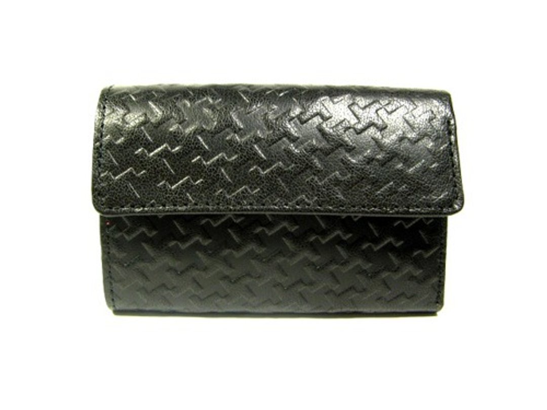 Coin catcher wallet cross-line cowhide - 皮夹/钱包 - 真皮 黑色