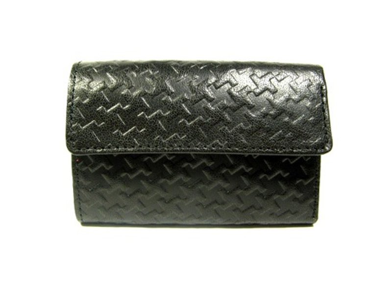 Coin catcher wallet cross-line cowhide - 皮夹/钱包 - 真皮 黑色