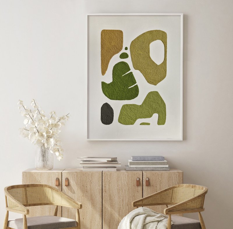 绿色纹理墙面艺术 | 绿色纹理抽象 | 绿色纹理 | Spring Bay 6 - 墙贴/壁贴 - 棉．麻 绿色