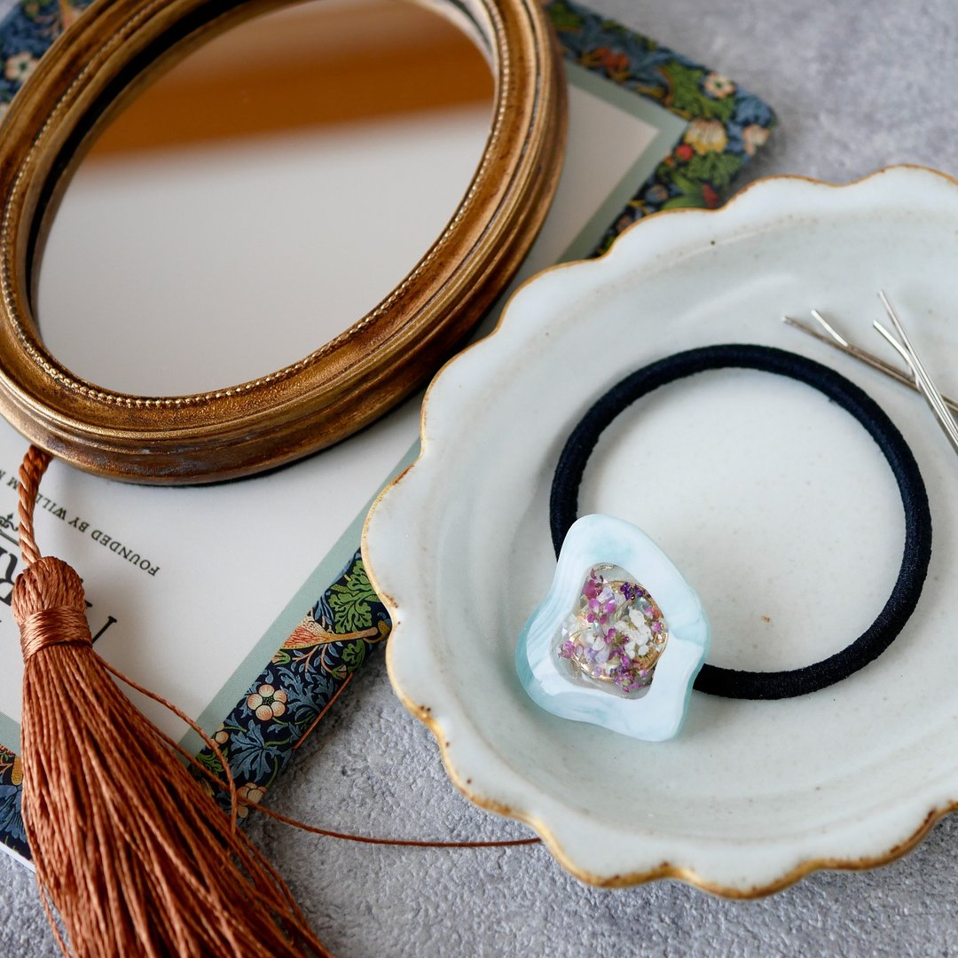 Dried Flower/Alyssum Hair Band - 发饰 - 树脂 绿色