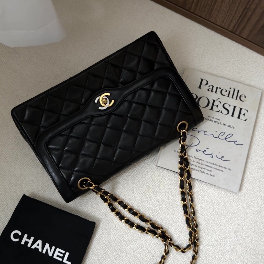 CHANEL 香奈儿 Matelassé 巴黎限定 羊皮 黑色 链条肩背包 - 侧背包/斜挎包 - 真皮 黑色