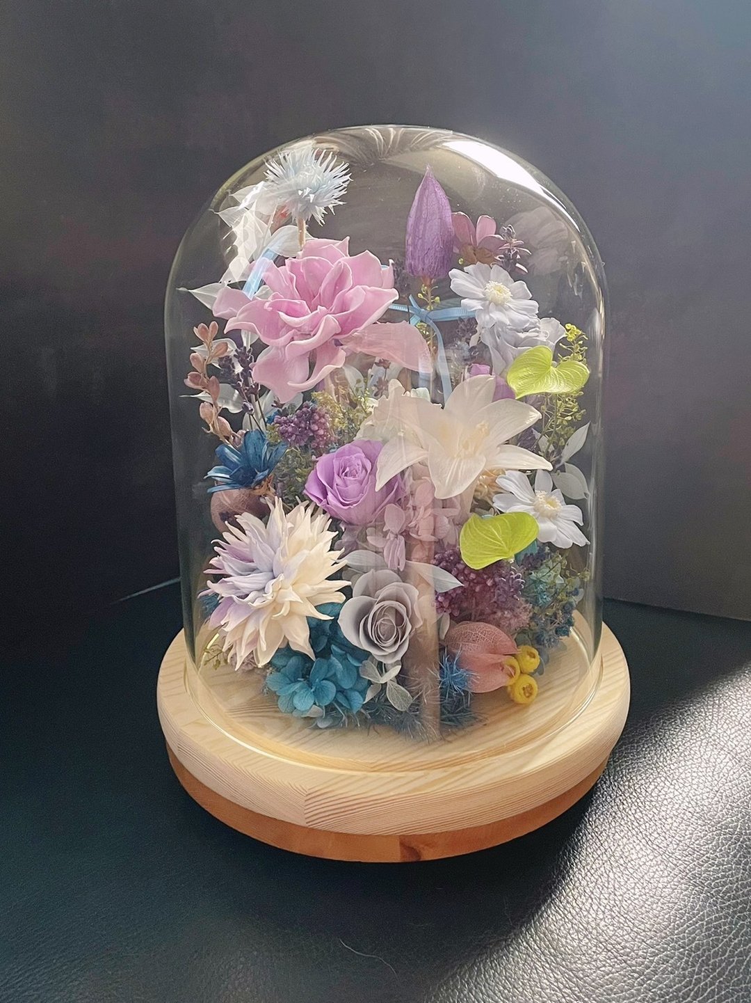 【花诉花艺】紫蓝色约定永生花盅/开幕花礼/升迁花礼/祝贺花礼 - 干燥花/捧花 - 植物．花 多色