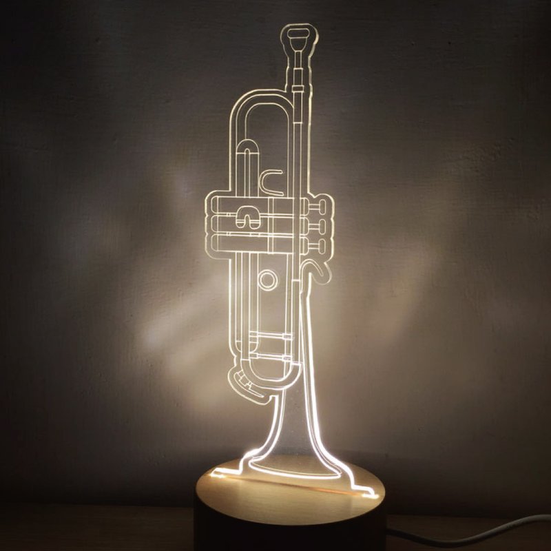 WD 原木夜灯 -  小号   管乐 / 音乐 / 夜灯 / MUSIC - 灯具/灯饰 - 木头 咖啡色