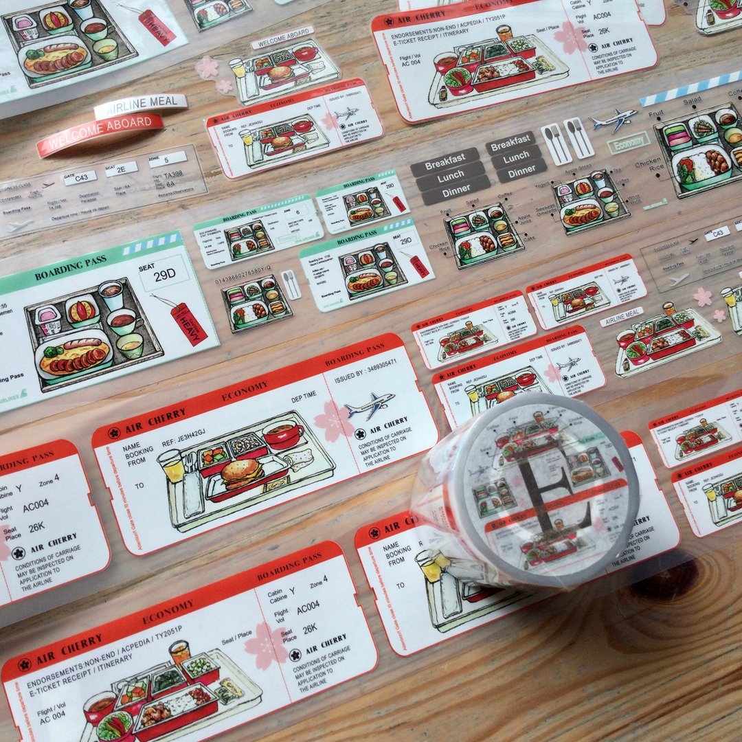 飞机餐-E - 纸胶带 - 塑料 