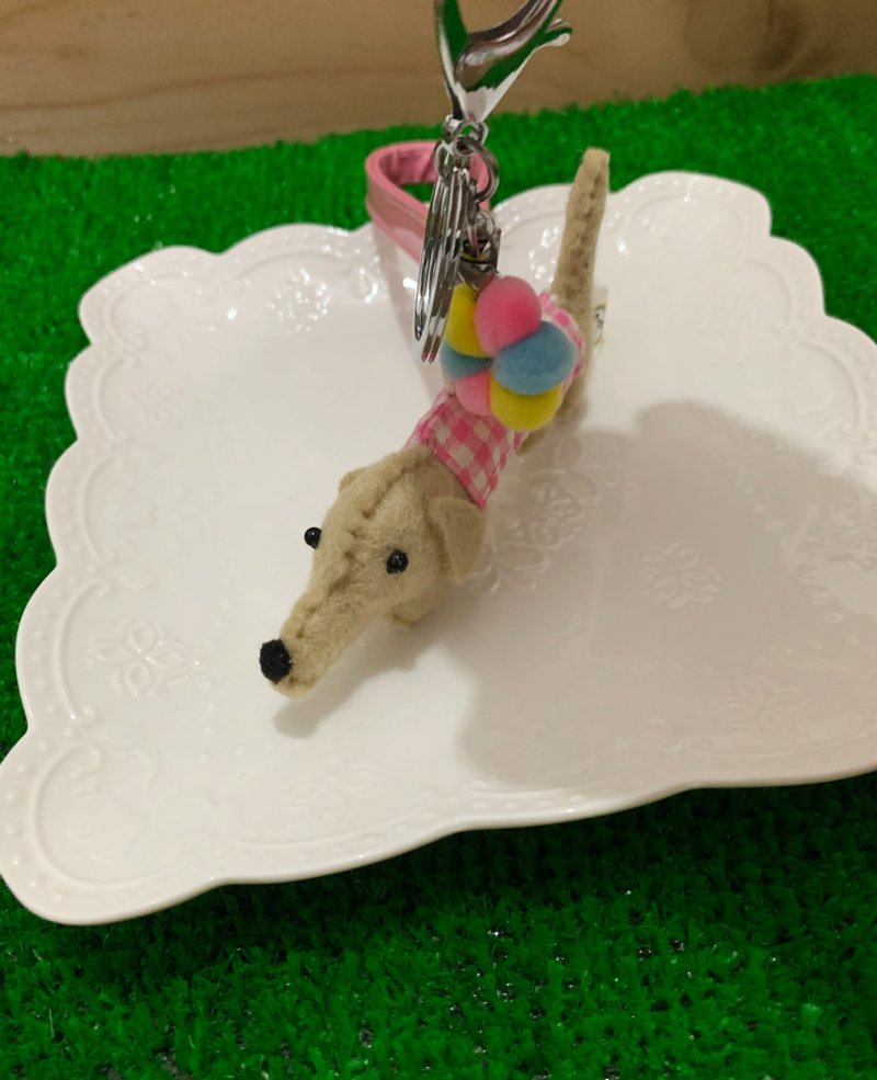 奶油腊肠粉色格子钥匙圈 - 钥匙链/钥匙包 - 其他人造纤维 粉红色