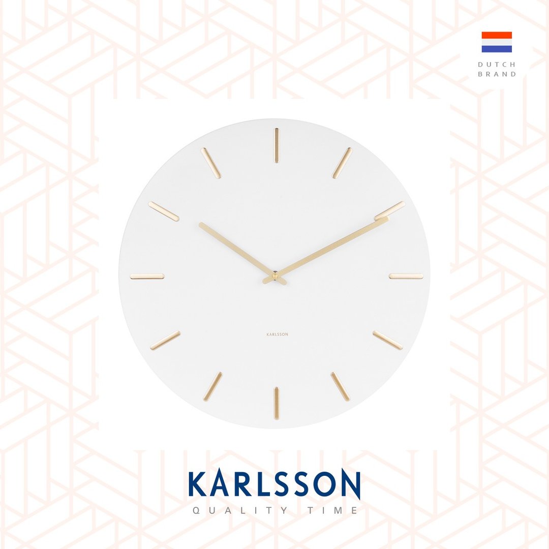 荷兰Karlsson Wall clock 45cm Charm white 白色配金色刻度挂钟 - 时钟/闹钟 - 其他金属 白色