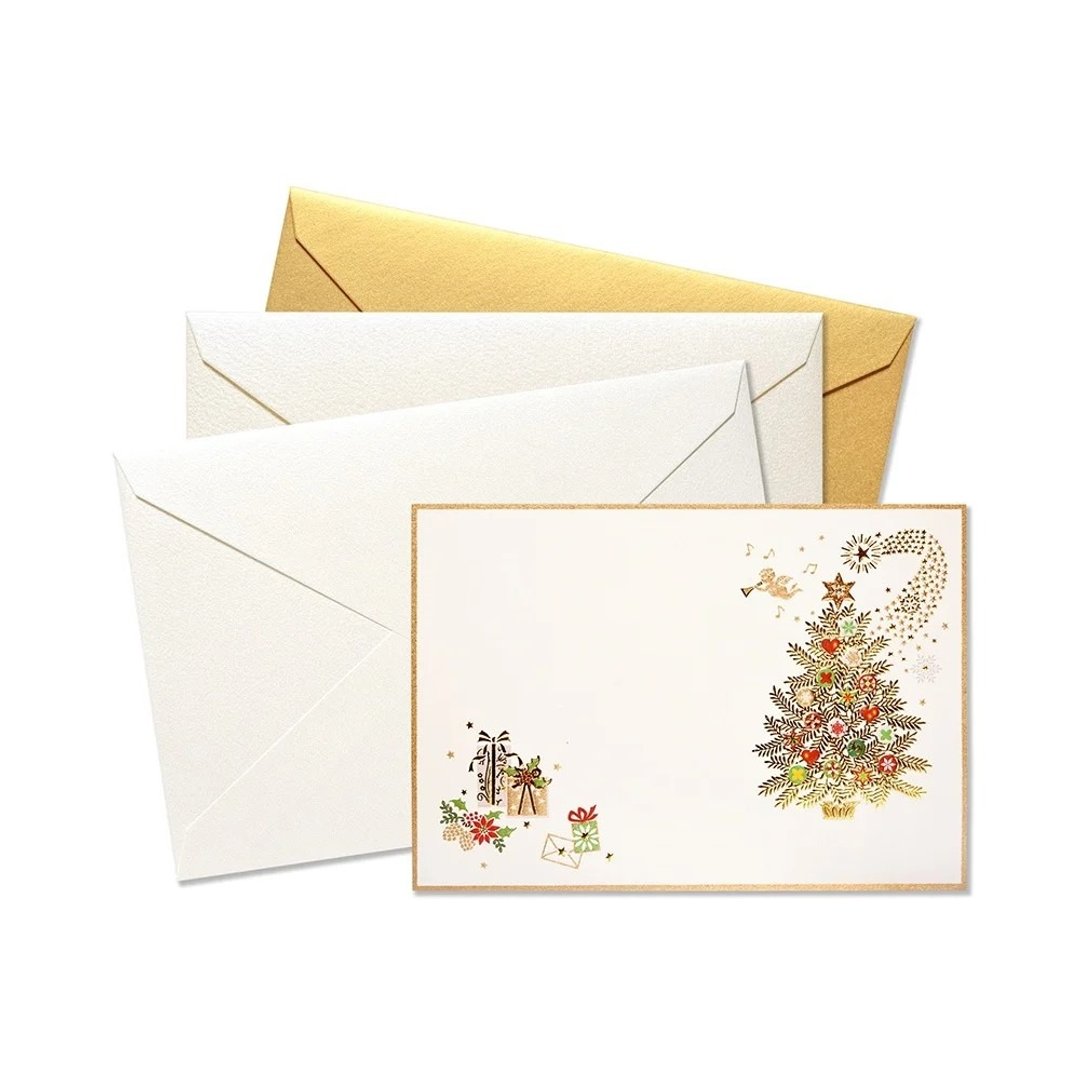 メリークリスマス 金 / 留言卡套装 圣诞节 - 卡片/明信片 - 纸 