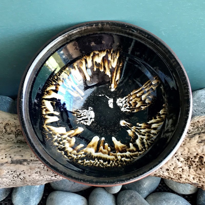 天目釉陶烧碗 汤碗 陶碗 茶碗 茶汤碗 饭碗 - 碗 - 陶 多色