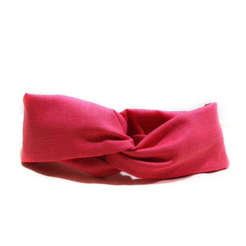 棒棒糖 素色款 交叉发带 - 发带/发箍 - 棉．麻 红色