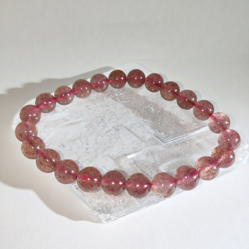 草莓晶/士多啤梨晶 巴西 7.5mm 8.5mm 10mm  手串 天然水晶 - 手链/手环 - 水晶 粉红色