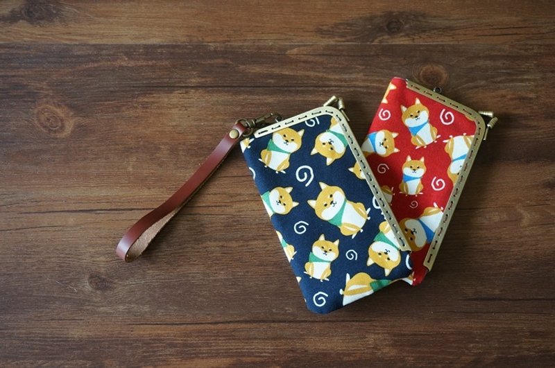 戴围巾的柴犬 和风iphone棉麻手机包 可放plus - 其他 - 棉．麻 多色