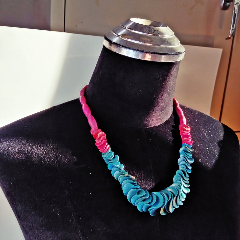 Colorful Handmade Pottery Clay Beads Necklace - 项链 - 陶 