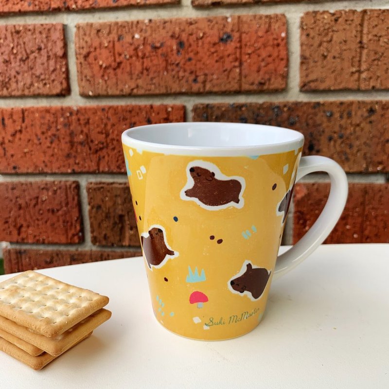 NEW Latte Mug - Happy Wombat - 咖啡杯/马克杯 - 陶 多色