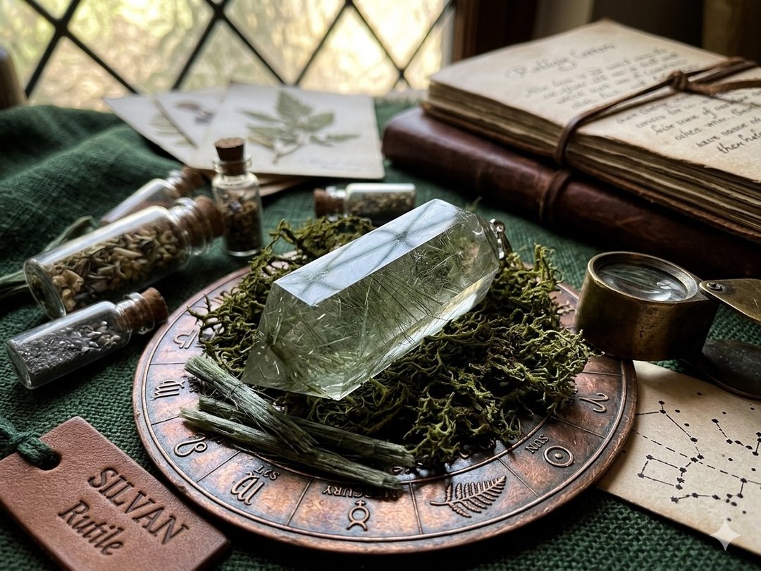 绿兔毛发水晶・天然六角柱吊坠 - 项链 - 水晶 