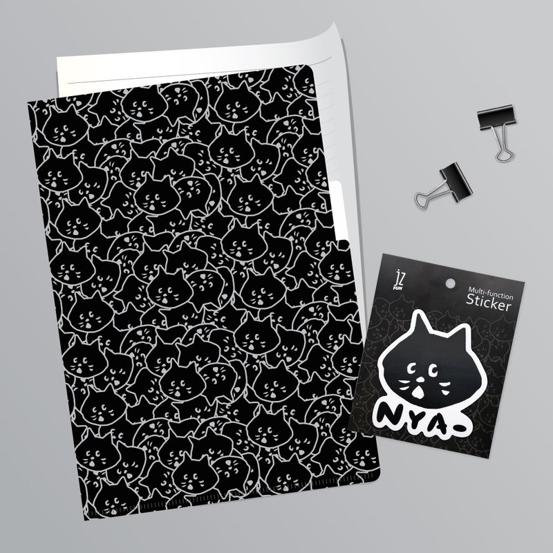 JzFun / NYA- 防水万用贴&3层L资料夹(黑) - 文件夹/资料夹 - 塑料 黑色