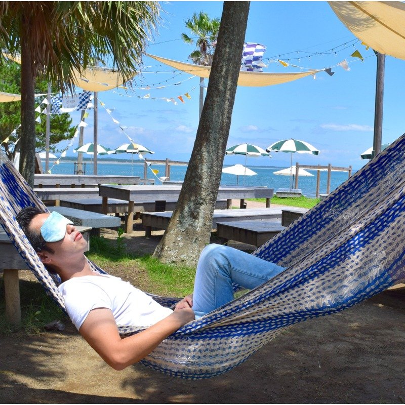 夏天海风　天蓝色/旅游/度假/暑假 - 眼罩 - 棉．麻 蓝色