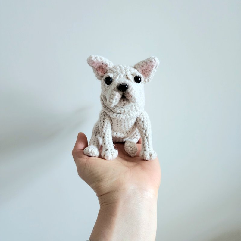 定制宠物玩偶 斗牛犬娃娃 钥匙圈 吊饰 - 玩偶/公仔 - 棉．麻 卡其色