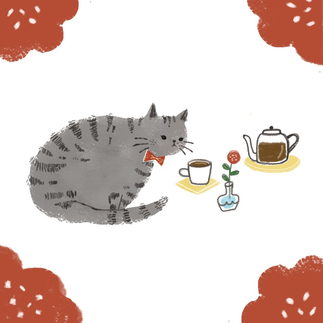 【插画款】猫咪咖啡厅 | 小托特/棉麻背心袋/直式小提袋_咖啡系列 - 手提包/手提袋 - 棉 白色
