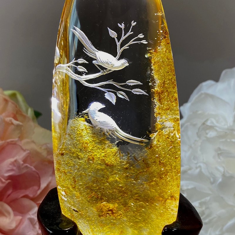 这雕工绝了!喜上眉梢景石浇花水晶精工雕刻NO.2趋吉求祥 趋利避害 - 摆饰 - 水晶 透明