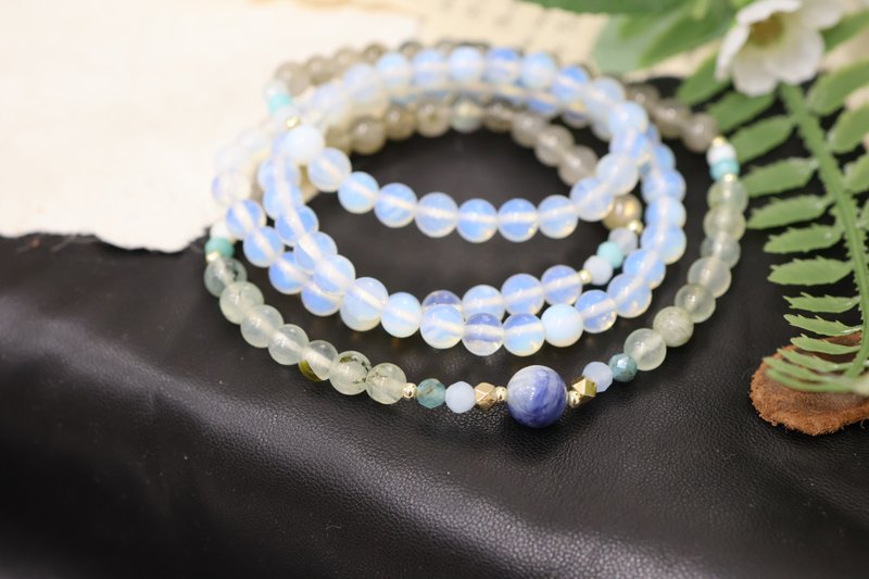 【108颗念珠系列】葡萄玉+蛋白石*月光石 念珠多圈手串 - 手链/手环 - 水晶 多色