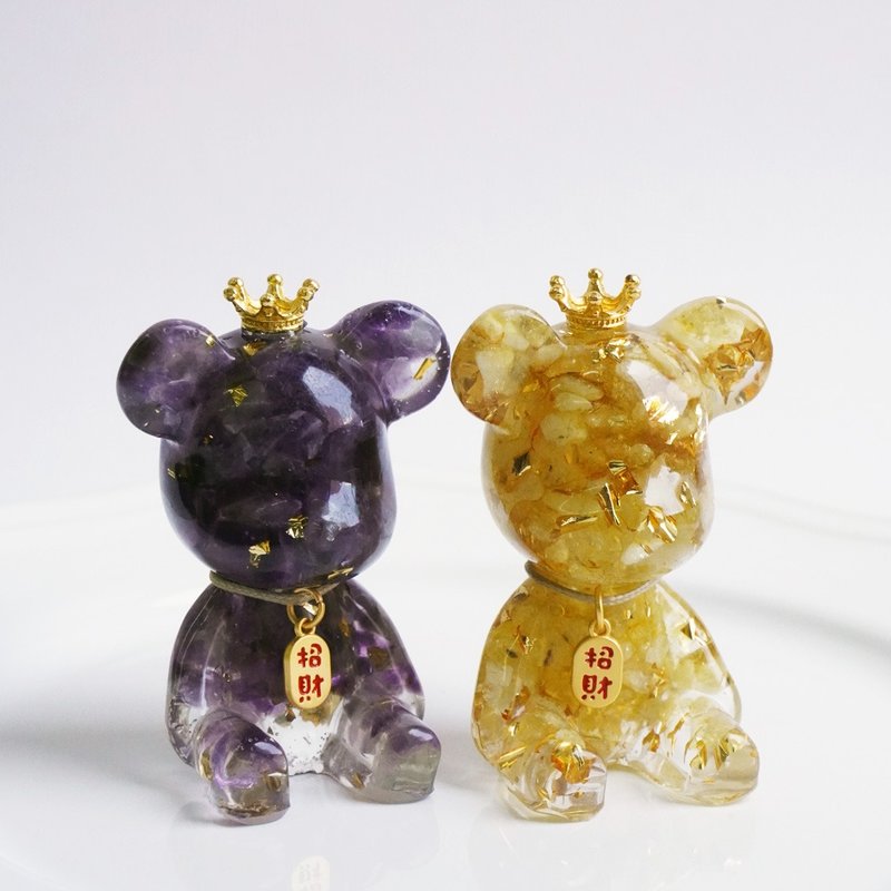 【Hourrae荷莱】招财好运晶熊 招财吊牌 水晶摆件 (单入) - 摆饰 - 水晶 多色