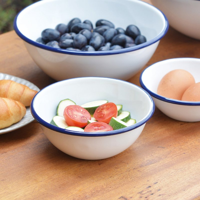 原厂正品 日本月兔印 日制圆形珐琅调理盆-14cm-2入 - 盘子/餐盘/盘架 - 珐琅 白色