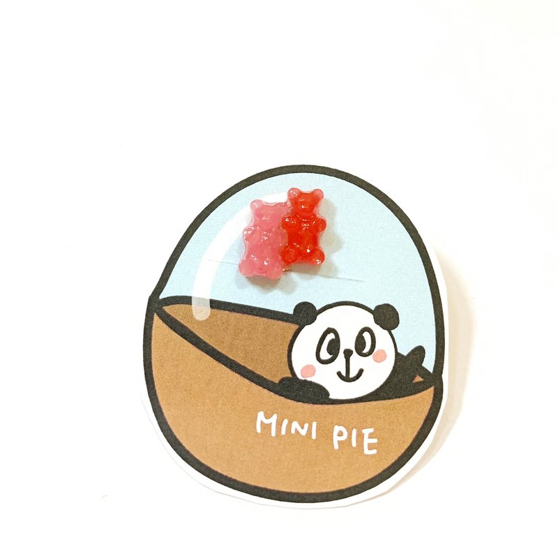 mini熊软糖耳环(多款颜色可选)(单耳贩售)(可改耳夹式) - 耳环/耳夹 - 塑料 多色