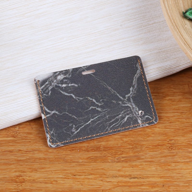 【大理石材】植鞣皮横式证件夹 - 证件套/卡套 - 真皮 黑色