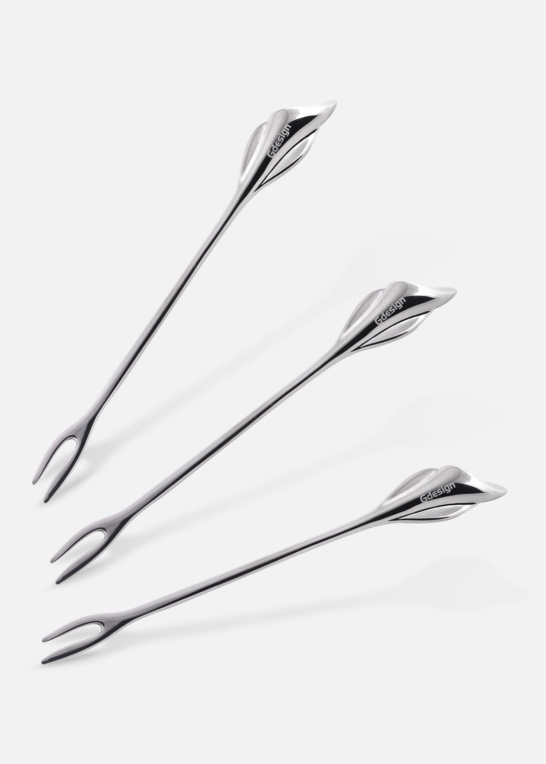 【Gdesign】Calla Lily海芋系列精美餐桌用品-水果叉(三入) - 餐刀/叉/匙组合 - 不锈钢 银色