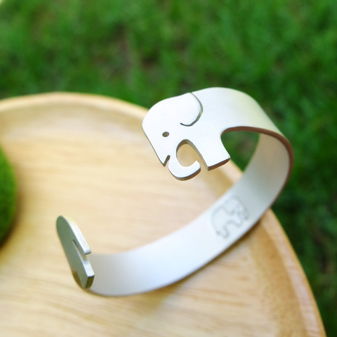 Bangle Elephant - 手链/手环 - 其他金属 银色